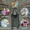 thumbnail image 3 of Shopping Cart,Foldable Trolley Bag Oxford Tote Reusable Grocery Bags with Wheels Travel Bag Grocery Cart, 3 of 7