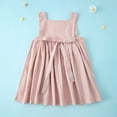 thumbnail image 4 of Edvintorg Summer Girls Casual Dress Beach Solid Color Sleeveless Cotton And Linen Tank Dresses Little Girl Princess Skirt Dress 2-7Years, 4 of 7