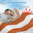 thumbnail image 3 of Orange Stripes Cooling Blanket, Lightweight Breathable Summer Throw Blanket with Double Sided Cold Effect, Simple Orange White Texture Picnic Beach Blankets Bed Sheet for Hot Sleepers 40"x60", 3 of 8