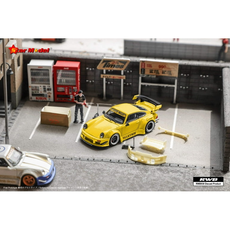 Star Model Porsche 911 930 RWB Valkyrie GT Wing Yellow 1:64