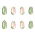 thumbnail image 1 of 24 uñas a presión cortas TUNC almendras brillantes removibles kit de preparación verde, 1 of 5