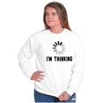 thumbnail image 4 of Thinking Loading Computer Nerd Geek Unisex Plus Fleece Graphic Sweatshirt Brisco Brands 5X, 4 of 5