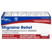 KR Migraine Relief Acetaminophen with Caffeine Caplets - 100 ct