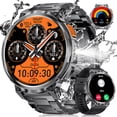 thumbnail image 1 of ESFOE Reloj Inteligente Hombre,1.85'' Grande Smartwatch Militar con LED Linterna,730mAh Bater&iacute;a,100+ Modos Deporte, IP68 Impermeable Smartwatch Hombre con Llamadas Bluetooth Wasap, Android, 1 of 8