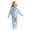 B-Sky Blue167, variant on JAJAHO Girls Flannel Fluffy Pajama Cute Print Long Sleeve Button Down Sleepwear 2 Piece Pjs For Kids 18M-13Y