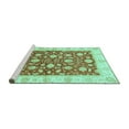 thumbnail image 2 of Ahgly Company Machine Washable Indoor Rectangle Oriental Turquoise Blue Traditional Area Rugs, 2' x 5', 2 of 4