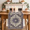 thumbnail image 2 of Vintage Bohemia Short Table Runner 36 Inches Long,Aztec Ethnic Tribal Geometric Style Cotton Linen Table Runners Dresser Scarves,Fabric Tabletop Scarf Furniture Cover for Home Dinner Party 13"x36", 2 of 9