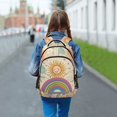 thumbnail image 6 of FORMRS Unisex Backpack Elementary School Travel Bookbag with Reflective Stripes, Beige Rainbow, 6 of 7