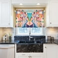 thumbnail image 5 of Yayeee Kitchen Curtains Tier Pair Light Filtering 27"x36" Rod Pocket Short Cafe Window Panel, Abstract Painting, 5 of 7