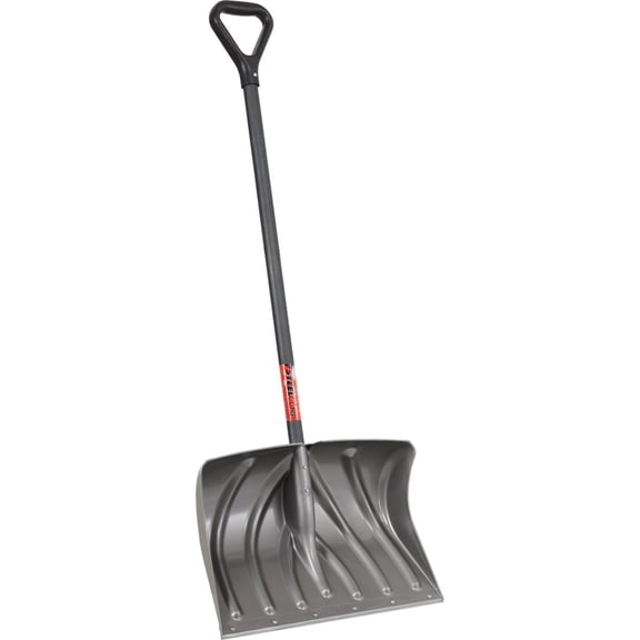 Suncast Snow Shovel Pusher Combo SC2700 - Wear Strip, D-Grip Handle - 20", Gray — Residential Use, Standard Application