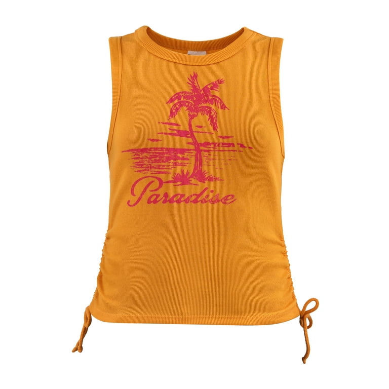 No Boundaries Side Cinch Graphic Tank Top, Women's - Walmart.com