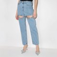 thumbnail image 1 of Pantalones vaqueros holgados Renyu Y11k rasgados de pierna ancha para mujer, 1 of 4