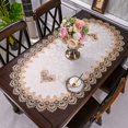 thumbnail image 1 of CHOK Nappe Brodée Chemin de Table en Dentelle Ovale Chemin de Table Basse Centre de Table Napperon Table de Nuit Foulard de Commode, 1 of 2