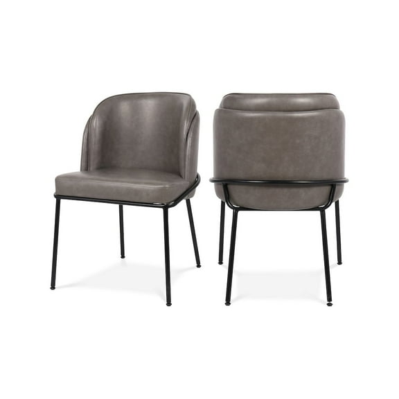 Meridian Furniture Jagger Grey Vegan Leather Dining Chair (Set of 2)