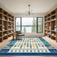 thumbnail image 2 of ODIKA 4'x6' Machine Washable Non-Slip Area Rug, Southwestern Navy Blue High Traffic Rug, Blue, 1069432, 2 of 7