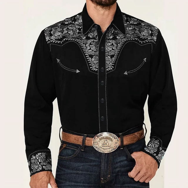 Camisa superior para hombre con estampado tribal occidental, azul, rosa y negro, moda de moda, informal, para fiesta, material de alta calidad, traje nuevo 2024
