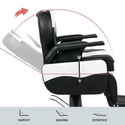OmySalon Classic Barber Chair Reclining Hair Salon Stylist Chair All Purpose, Heavy Duty Hydraulic Pump, Adjustable Headrest, Tattoo Barbershop Beauty Spa Equipment