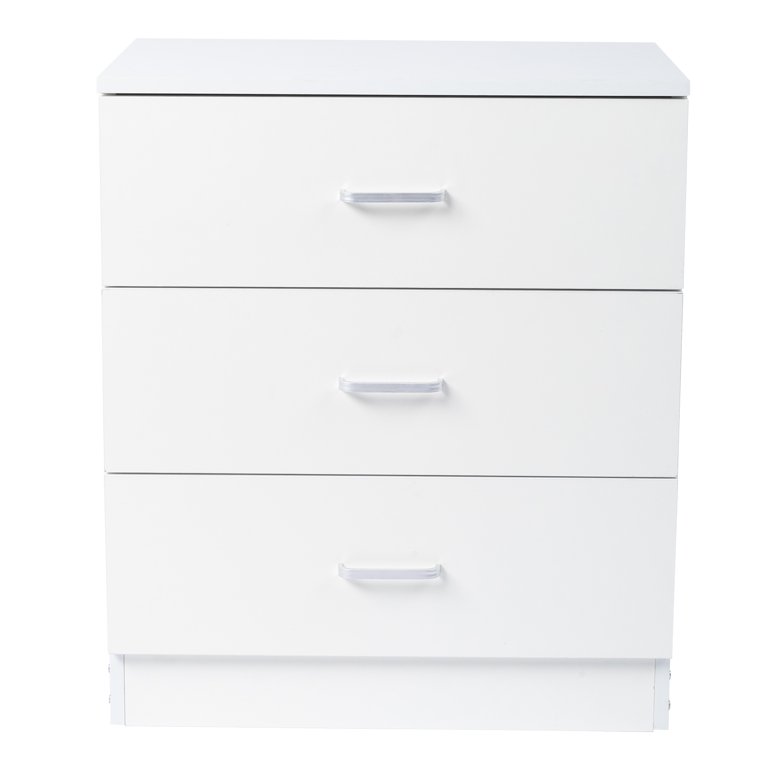 LUMTOK 4-Drawers Dresser with 3 Open Storage Shelves, Fabric Dressers  Drawers for Bedroom, Hallway, Nursery, Closets (White)