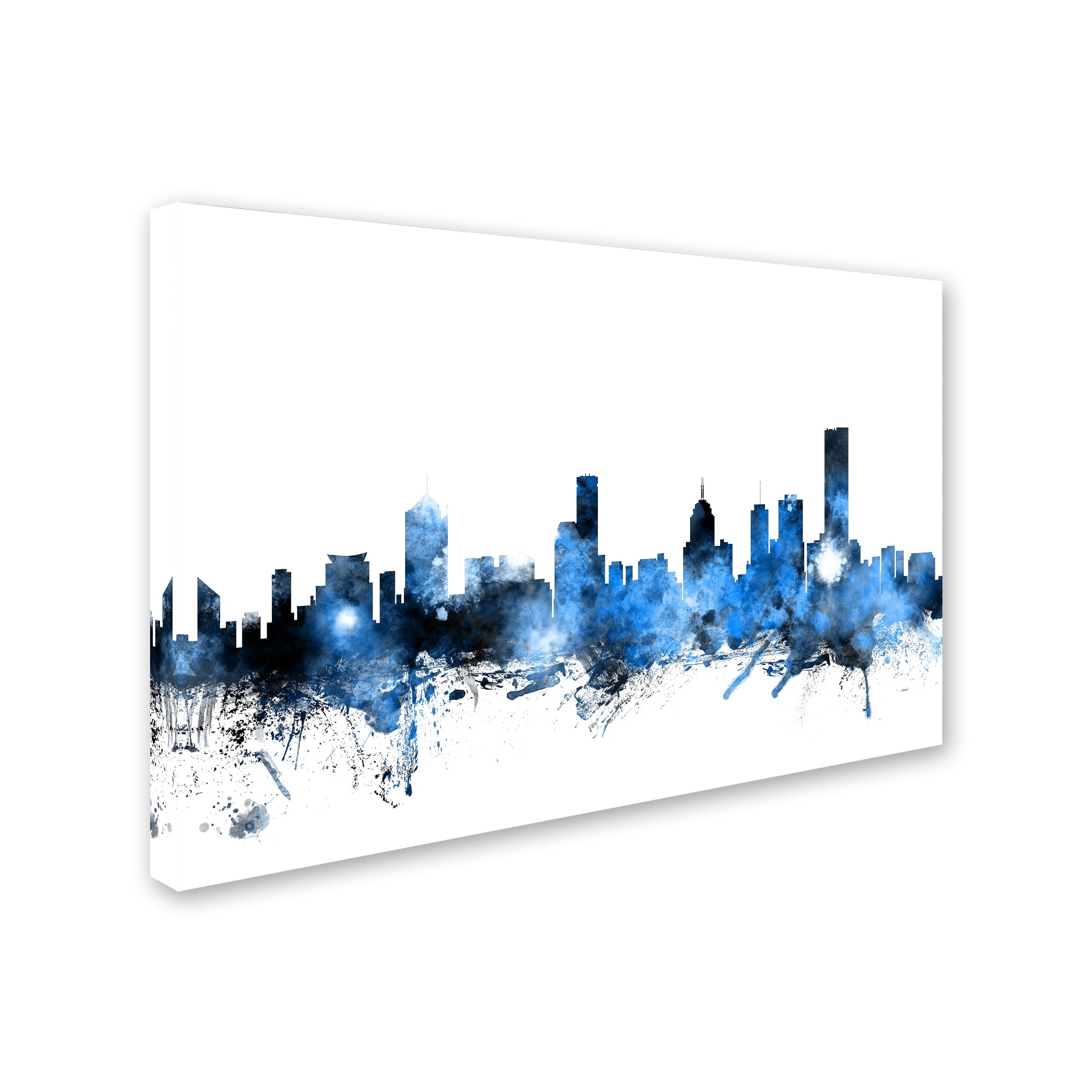 Trademark Fine Art "Melbourne Australia Skyline" Canvas Art by Michael Tompsett