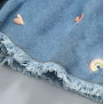 thumbnail image 5 of Girl Shorts Child Toddler Girls Summer Casual Denim Shorts Thin Breathable Jeans with Rainbow Flower Heart Embroidery Toddler Shorts Pink 2 Years-3 Years, 5 of 5