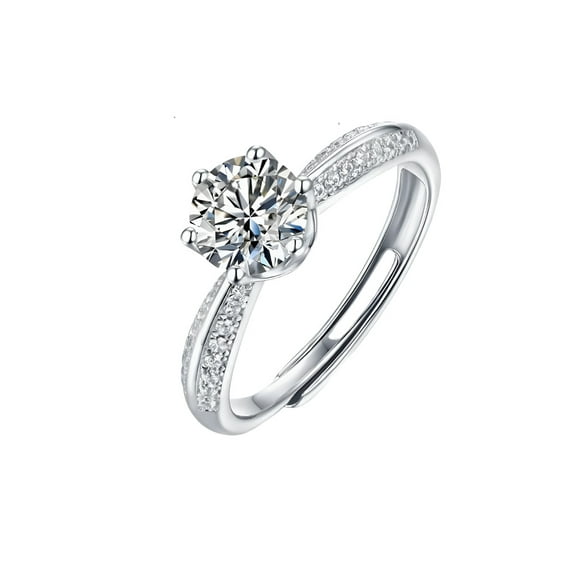 Anillo Xtellar De Compromiso 925 Plata Mujer Moissanite Joyeria Fina plateado