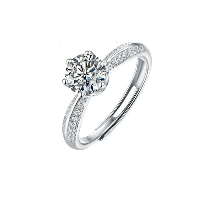 Anillo Xtellar De Compromiso 925 Plata Mujer Moissanite Joyeria Fina plateado