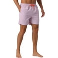 thumbnail image 5 of INSPIRE CHIC Men's Solid Summer Drawstring Waist Mesh Liner Back Pocket Swim Shorts 30 Pink, 5 of 5
