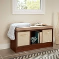 ClosetMaid Cubeicals 3 Cube Indoor Storage Bench with Cushion