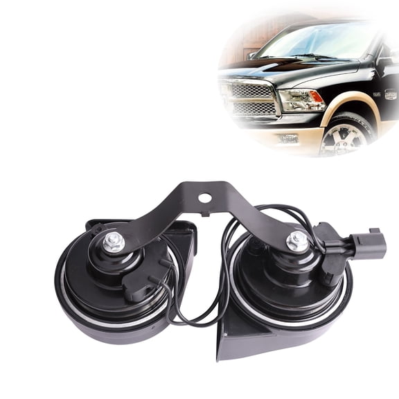 MITZONE Dual Horn Assembly with Bracket Compatible with Bracket 2014 2015 2016 2017 RAM 1500 2500 3500 68306481AB