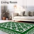 thumbnail image 2 of ODIKA 6'x9' Machine Washable Non-Slip Area Rug, Lucky Lattice Interlocking Modern Ornamental High Traffic Rug with Pad, Green, 632070, 2 of 8