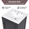 thumbnail image 7 of HICOMILA 20" Bathroom Vanity with Sink Combo, Soild Wood Vanity Cabinet with Soft Closing Door, Storage Rack, Drawer, Black, 7 of 7