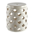 thumbnail image 2 of Safavieh Betli Trellis Ceramic Indoor/Outdoor Garden Stool, Cream, 2 of 7