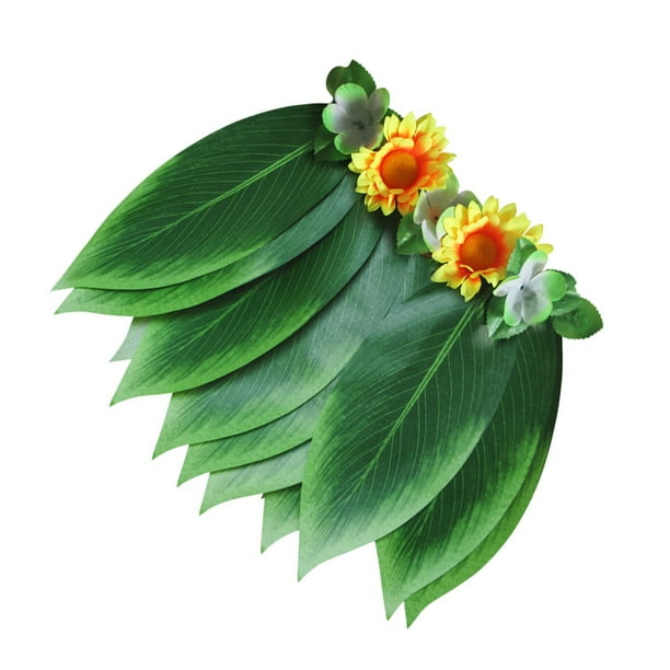 Sonducket de flores de hojas hawaianas, fiesta Bohemia Artificial, ropa de baile elástica hawaiana, vestido de Hula, disfraz de playa, puesta en Disfraces de disfraces Verde (75 cm/30 pulgadas) Sonducket AP016763-08