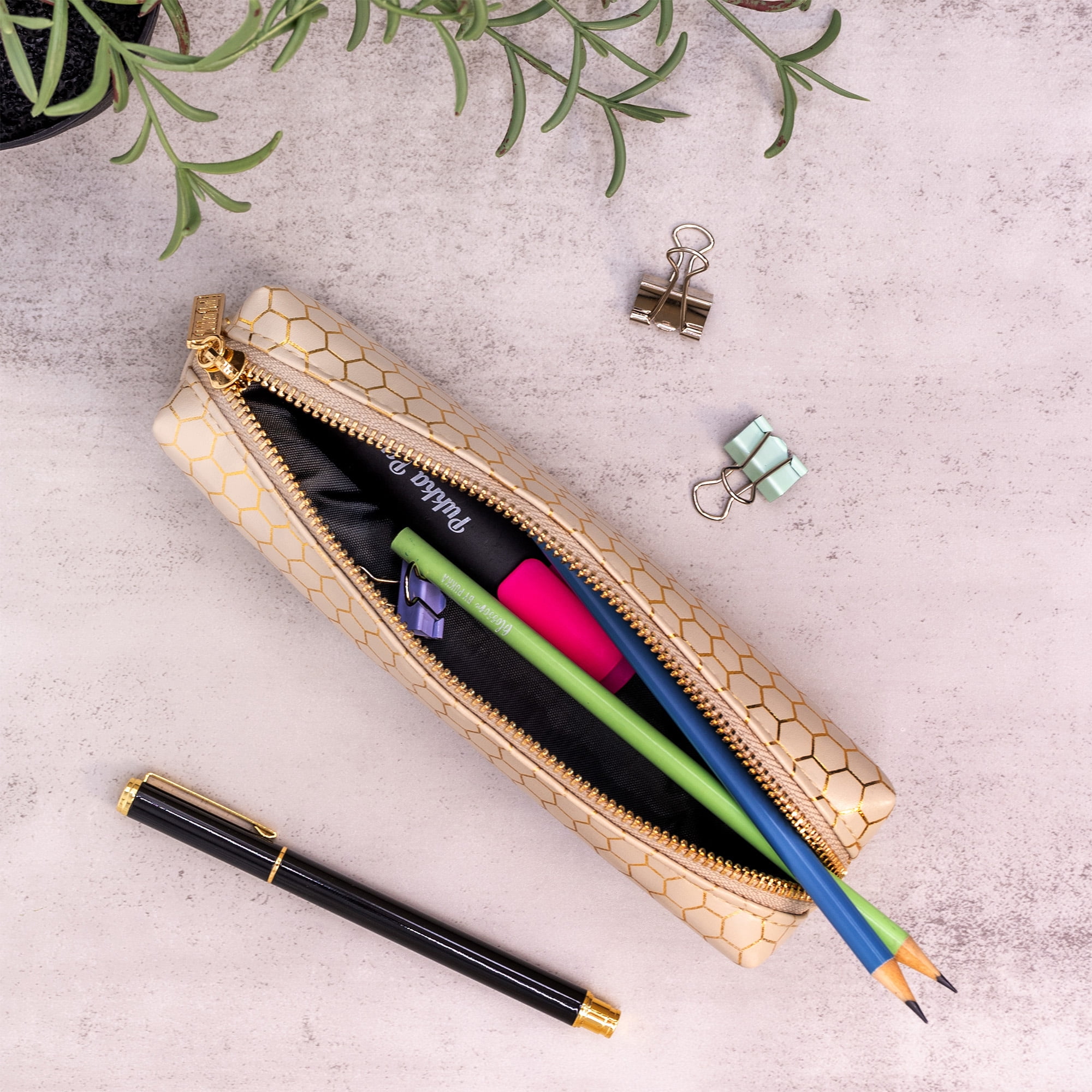 Pukka Pads Pencil Case, Haze, Taupe, Pack of 3