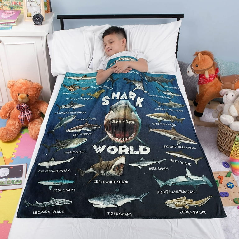 Personalized Shark Swimming Blanket  Custom Face & Name Girl Shark Blanket  - Blankets Baby Bedding Baby Boy Gift Bedroom Wall Decor – Amor Custom Gifts