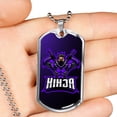 thumbnail image 3 of Ninja Purple Necklace Stainless Steel or 18k Gold Dog Tag 24" Chain, 3 of 8