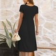 thumbnail image 6 of UoCefik Women's Summer Short Sleeve Maxi Dress 2025 Casual Crewneck Pleated A Line Flowy Long Dresses with Pockets Black M, 6 of 6