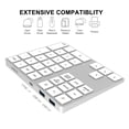 thumbnail image 2 of Graflsoa BT181PRO Wireless 2-in-1 Bluetooth Keyboard with USB-C 3.1 Hub, 34-Key Numeric Pad, Dual USB 3.0 Ports, Rechargeable Battery, Compatible with iOS/Android/Windows, Silver/Black, 2 of 6