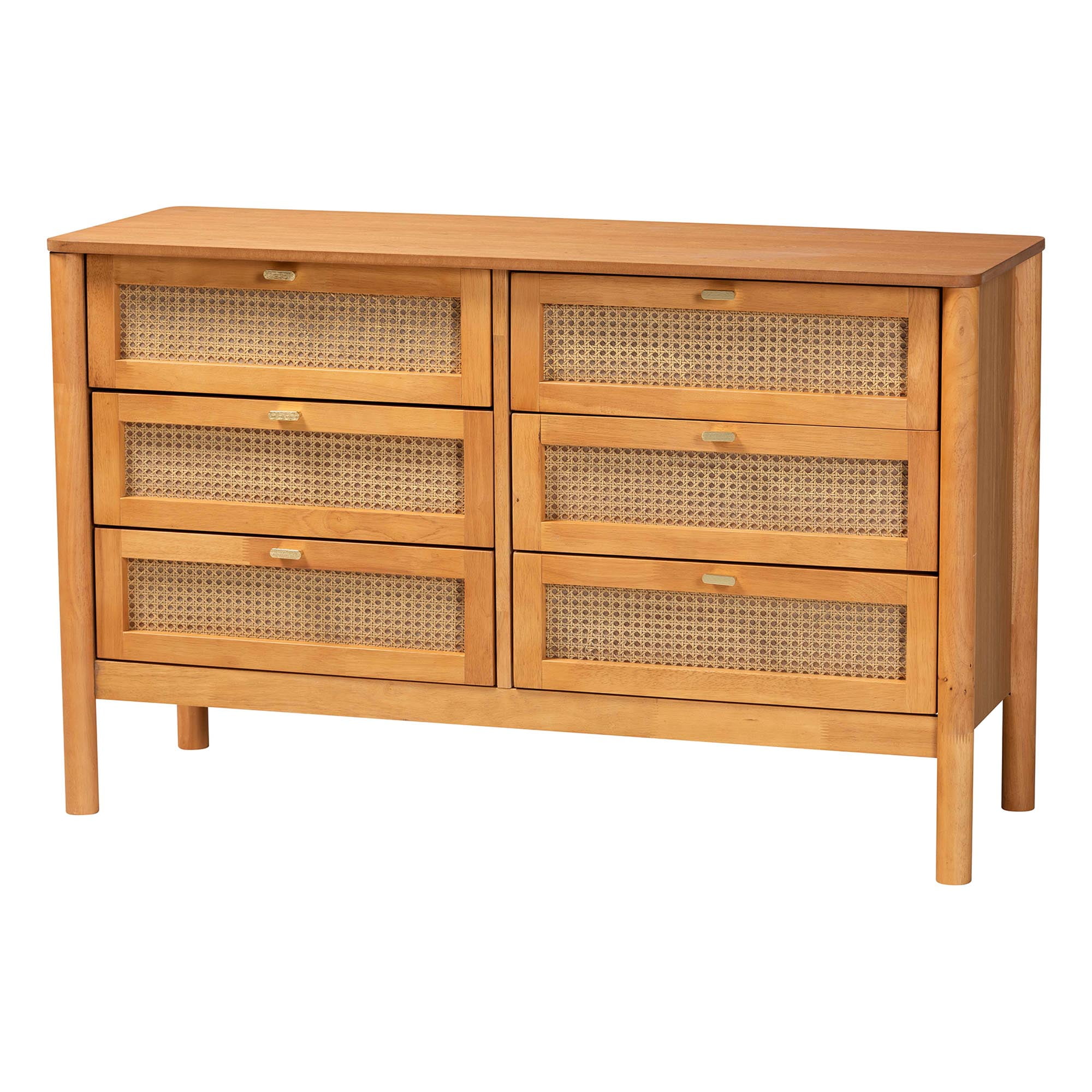 Baxton Studio Alyssa Japandi Walnut Brown Wood 6-Drawer Dresser