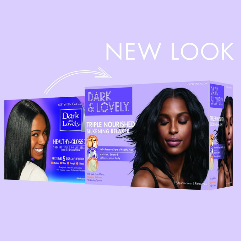 Dark and Lovely Hair Relaxer, Triple Nourished Shine Enhancer for