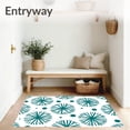 thumbnail image 3 of ODIKA 6'x9' Machine Washable Non-Slip Area Rug, Holiday Frosted Flurry Starburst Motif Decorative High Traffic Rug with Pad, Blue, 622780, 3 of 8