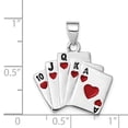 thumbnail image 3 of FB Jewels Sterling Silver Rhodium-platedEnamel Royal Flush Pendant, 3 of 4