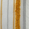 thumbnail image 4 of Indigo Ink Tufted 14" x 20" Grey Boho Stripe Cotton Decorative Pillow, 4 of 5