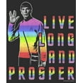 thumbnail image 2 of Women's Star Trek: The Original Series Groovy Rainbow Spock Live Long and Prosper Graphic Tee Black 2X Large, 2 of 4