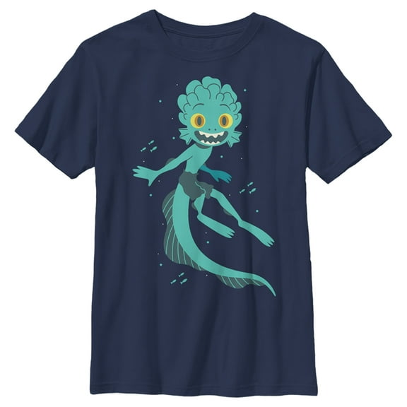 Boy's Luca Under the Sea  Graphic Tee Navy Blue Small