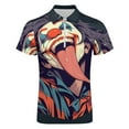 thumbnail image 4 of Psychedelic Clown Joker Men Zipper T-shirt Summer Casual Short Sleeve T-shirt Top, 4 of 7