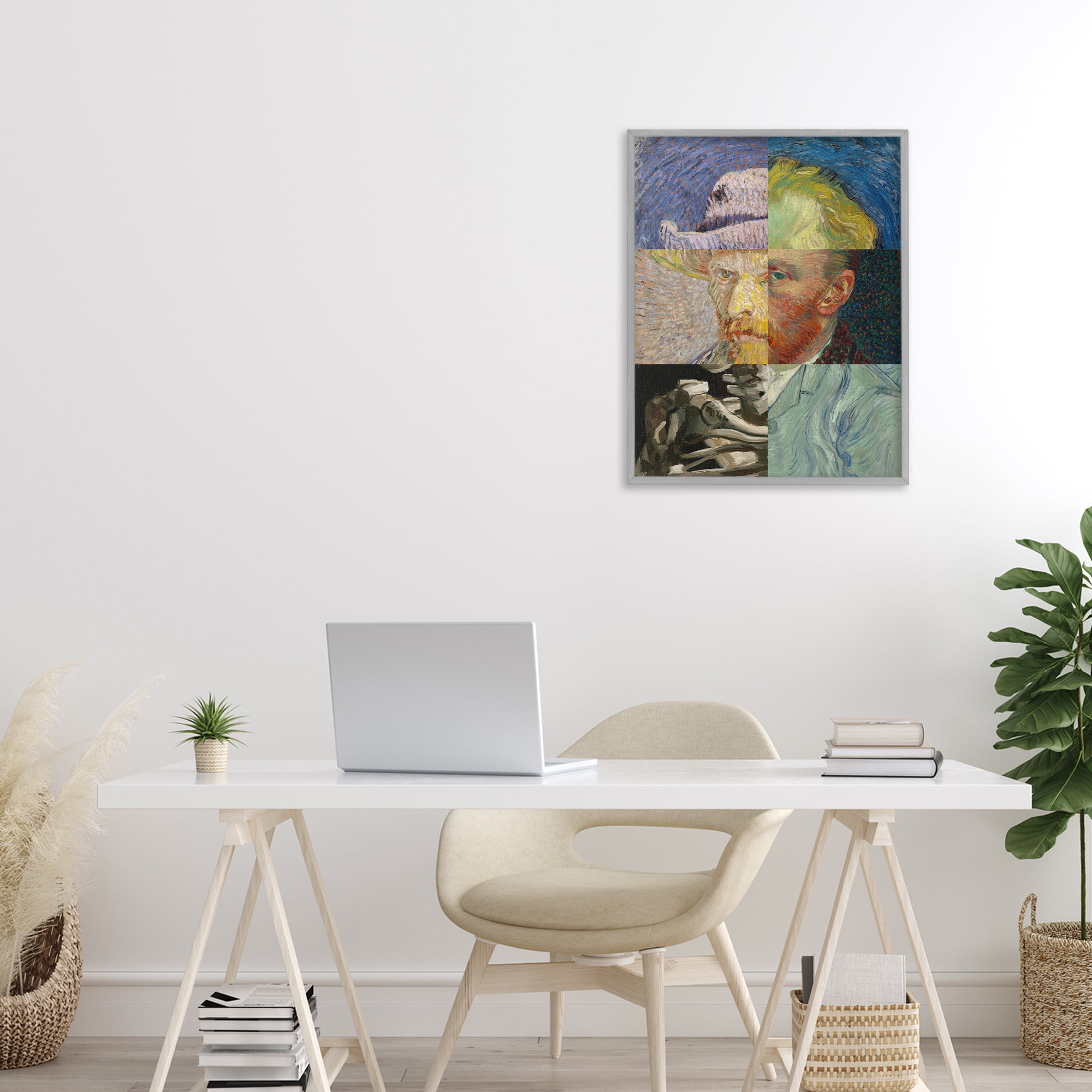 Collaged Van Gogh Portraits Gray Framed Giclee Art, design by Masters Redux