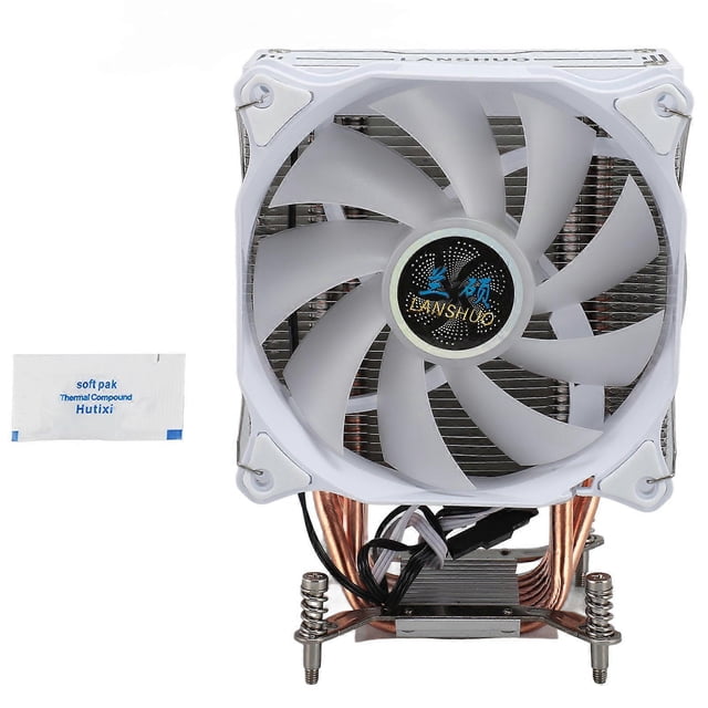 Pin 6 Heat Pipes 4.72 Inch CPU Cooling Fan 12V DC 1500RPM Hydraulic Bearing Colorful Light CPU Air Cooler for Motherboard