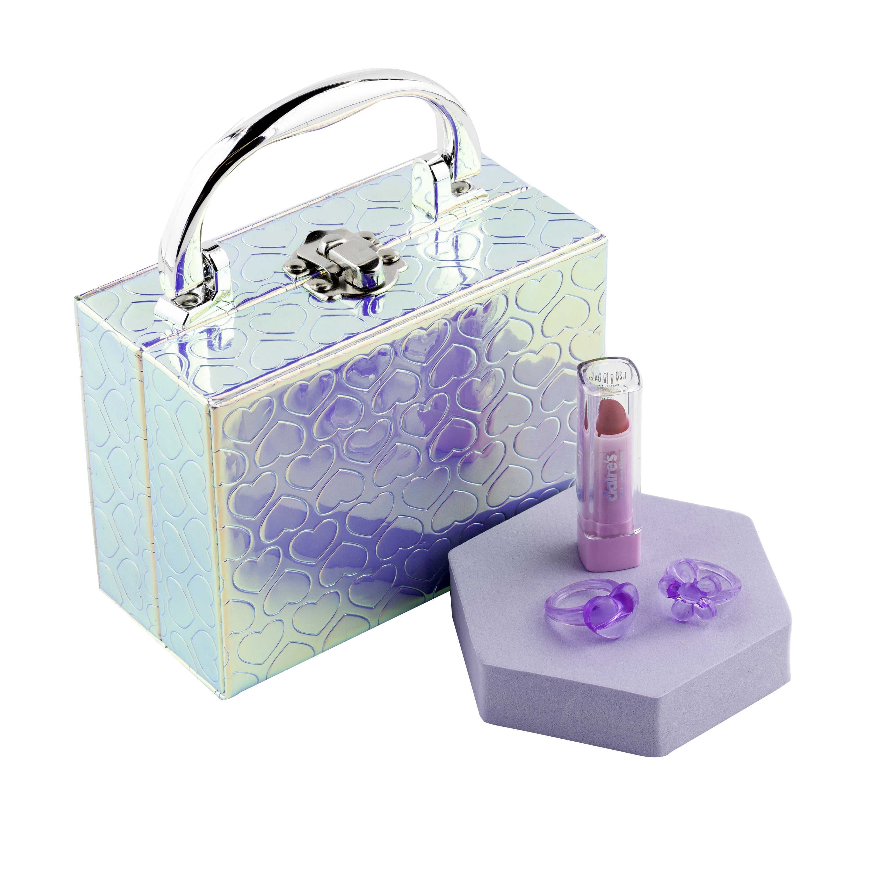 Claire's Club Tiny Travel Makeup Set for Little Girls, Holographic Case