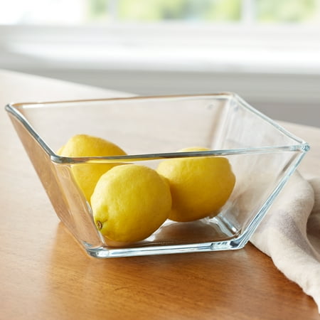 Waterford Glass Bowls - Mainstays 9-Inch Square Clear Glass Side Salad Bowl